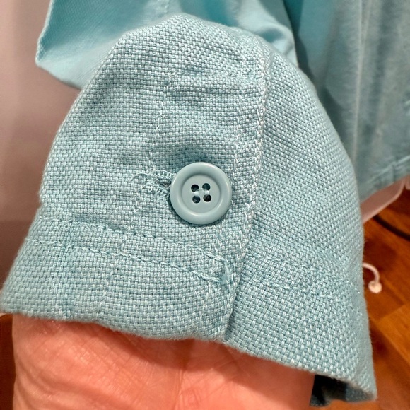 Apple Seeds Aqua Blue Button Front Jacket Women's Size PL - Picture 8 of 12